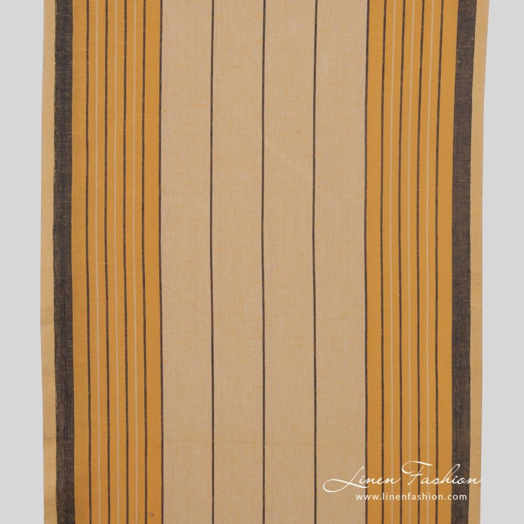 Yellow linen cotton fabric