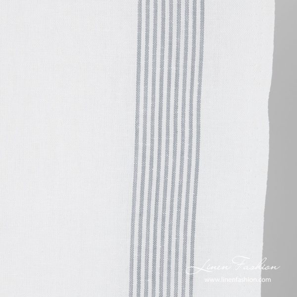 Thin grey striped edge of toweling fabric