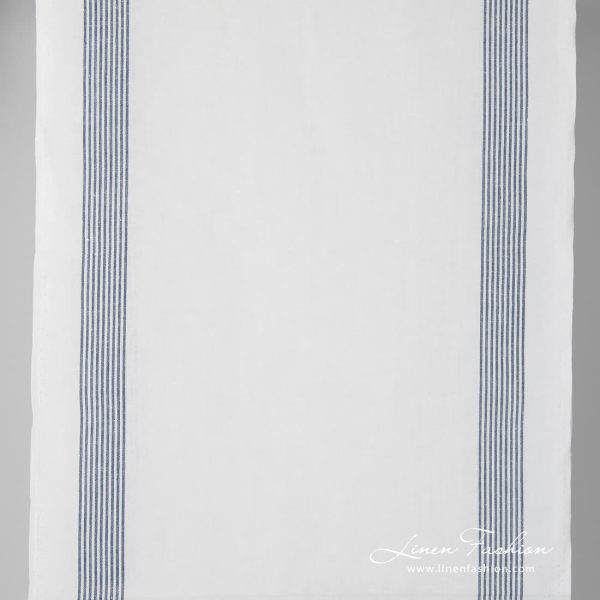 Bright white narrow linen cotton fabric.