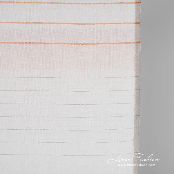 Linen cotton fabric with horizontal stripes