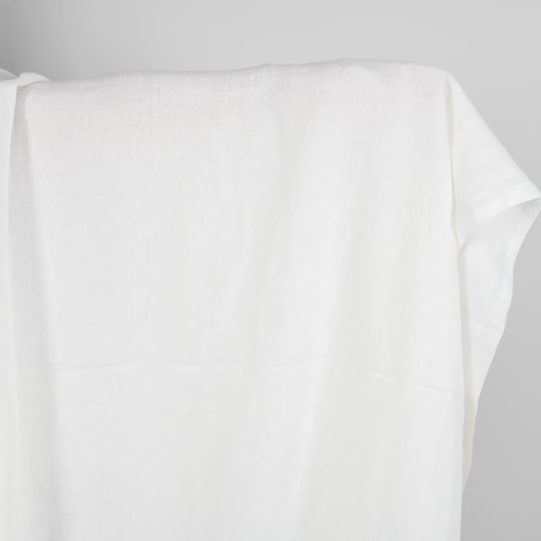 Washed linen fabric in off-white