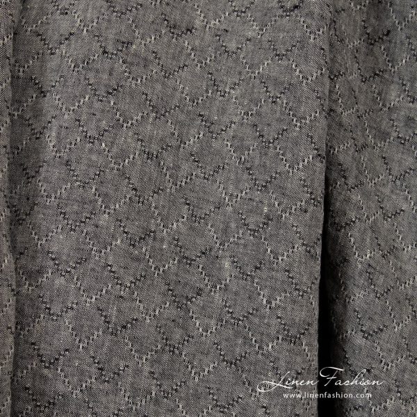 Melange linen fabric in black.
