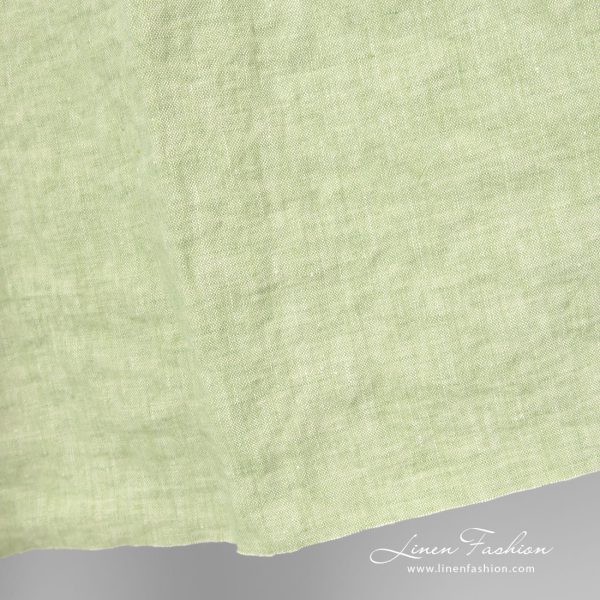 light green linen fabric melange.