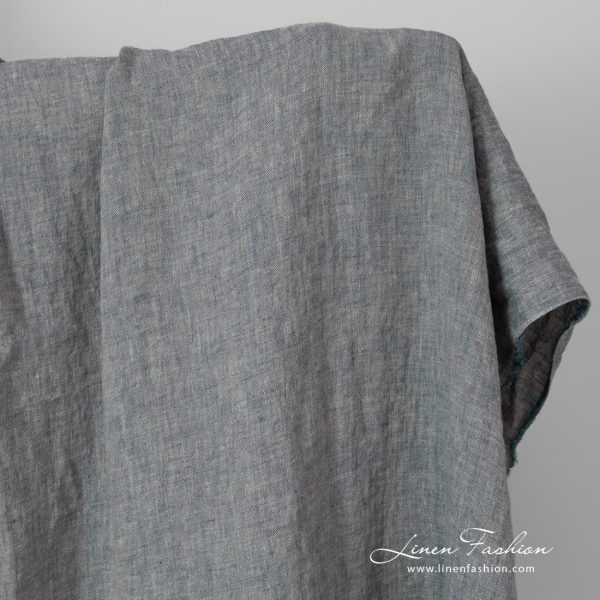linen sand blue fabric.