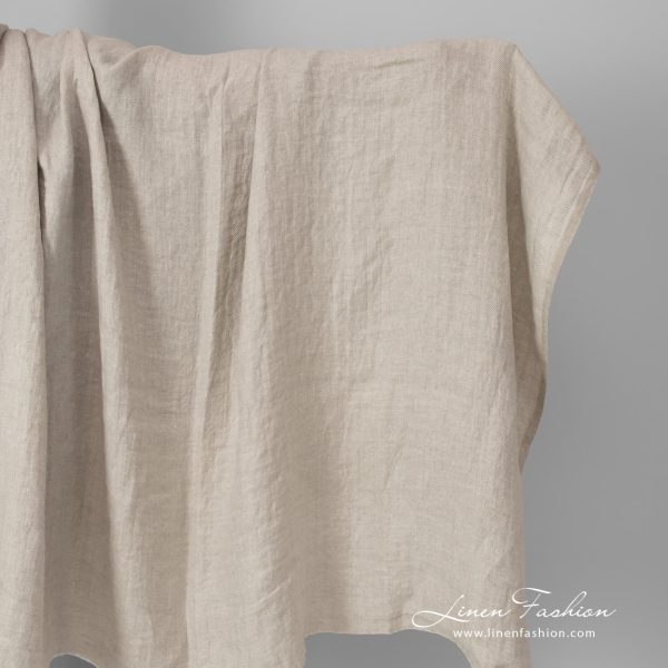 herringbone beige linen, washed.
