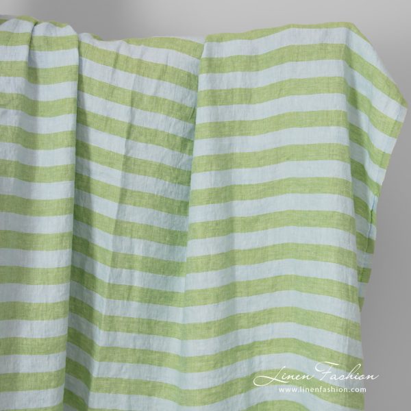 blue green striped linen, washed.
