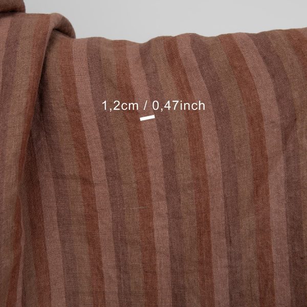 linen brown stripes fabric,1.2cm.