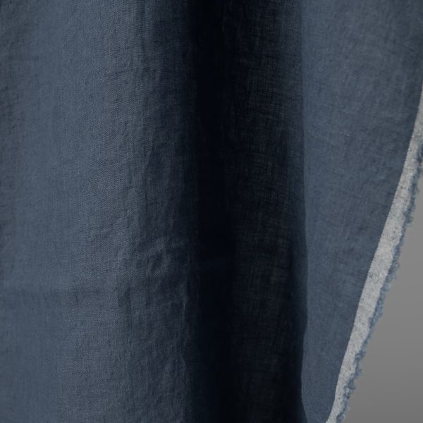 jeans blue linen washed fabric medium weight