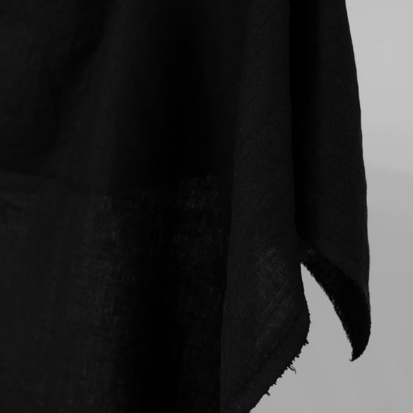 washed black linen fabric medium weight