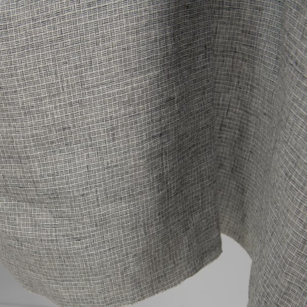 Linen fabric washed dark grey colour for sewing clothes and home textiles