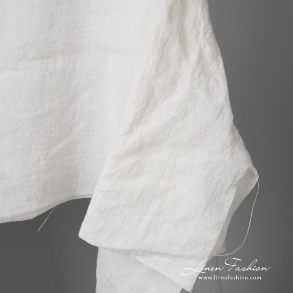 Off-white wide washed linen fabric