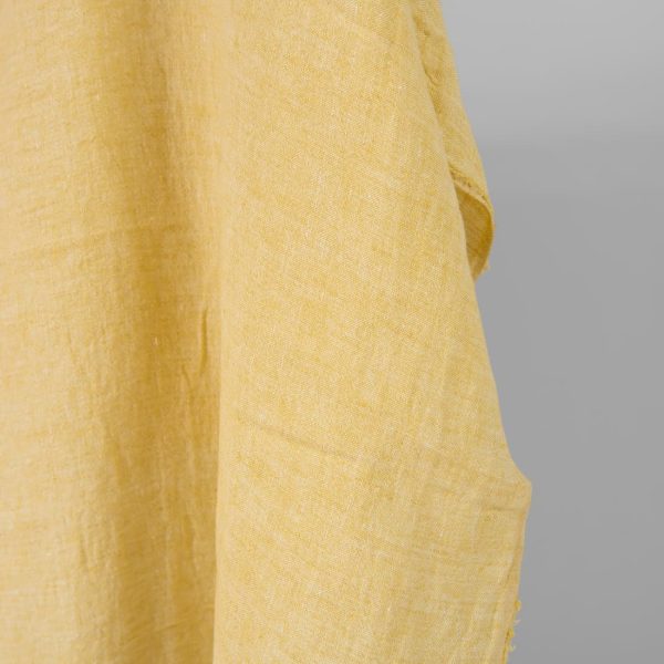 wide washed linen yellow fabric