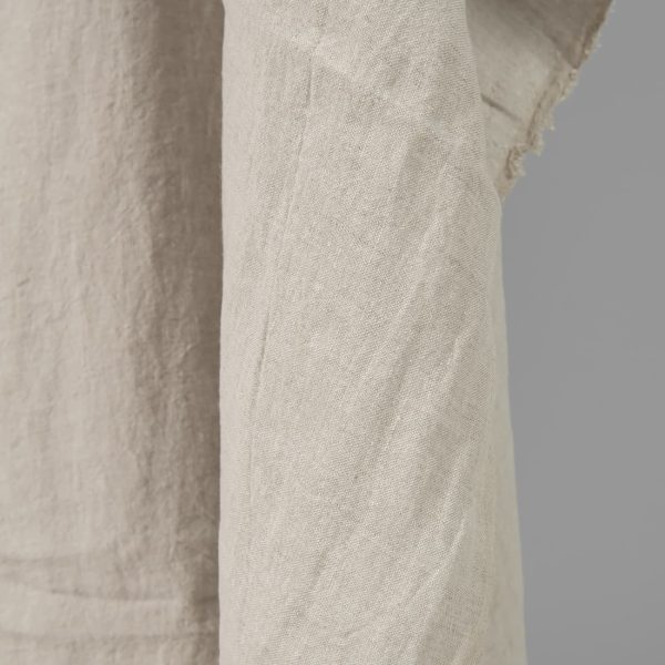 wide linen washed beige fabric