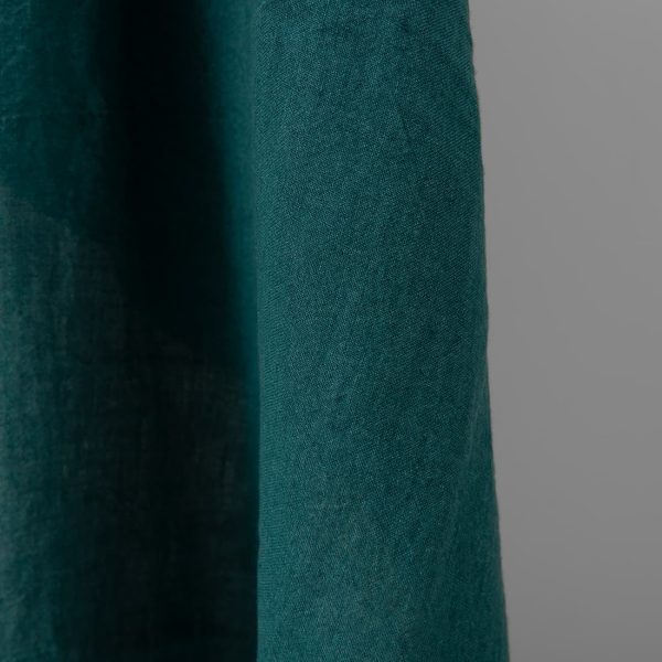 wide washed turquoise linen fabric, for bedlinen