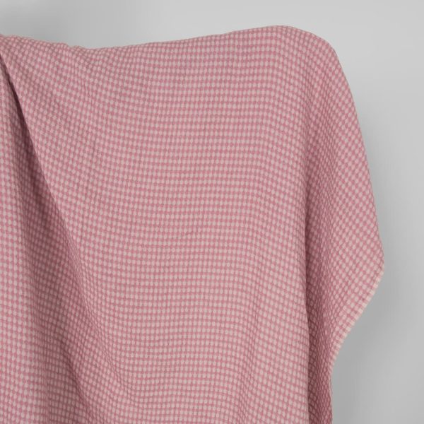 Washed linen fabric in greyish lilac pattern
