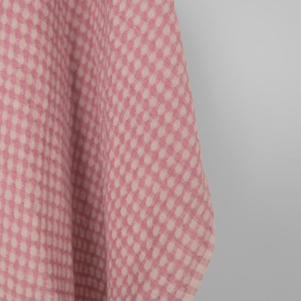 Washed linen fabric in greyish lilac structural weave pattern
