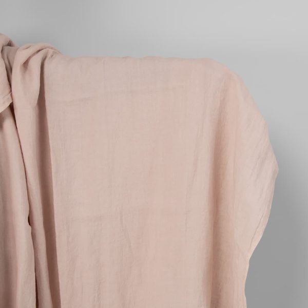 Washed linen fabric in light pink