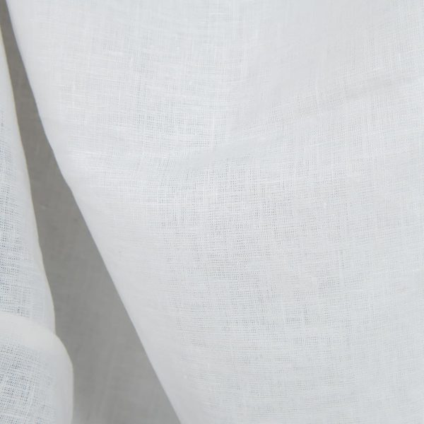 Off-white linen fabric close up detail