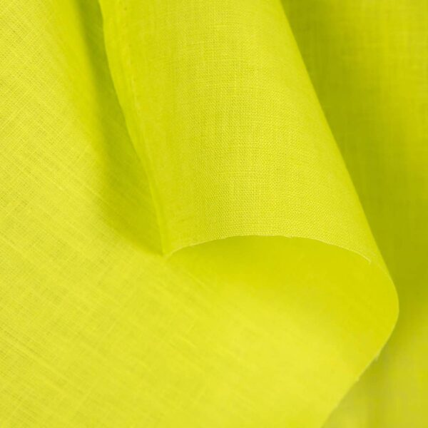 Linen fabric in sulphur spring, plain weave