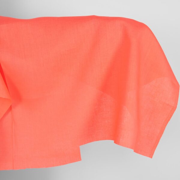 Linen fabric in living coral colour