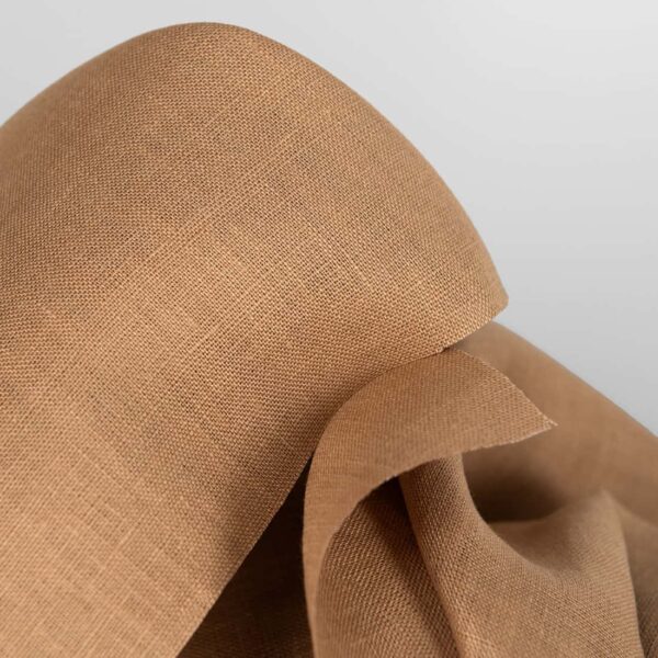 Linen fabric greyish-brown, plain weave