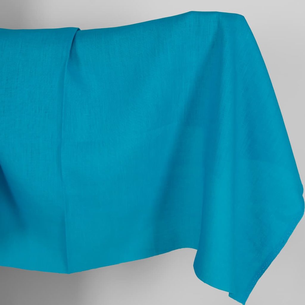 Linen fabric in vivid blue colour