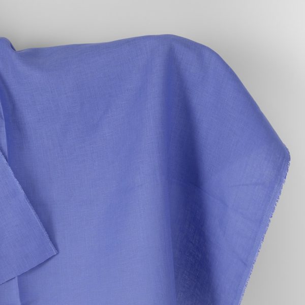 Linen fabric plain deep periwinkle