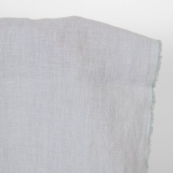 Washed linen fabric solid light grey, pure linen