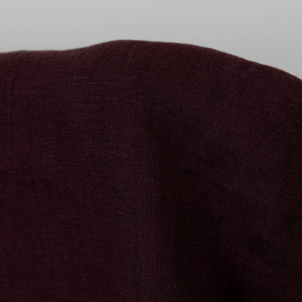 Linen fabric deep brown washed, 100% linen
