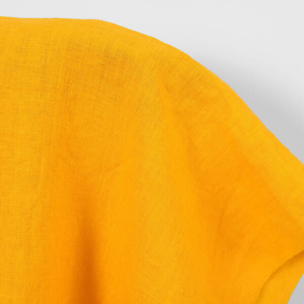 Linen fabric plain warm yellow, 145cm width