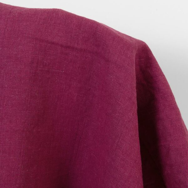 Linen fabric plain burgundy, washed, 145cm
