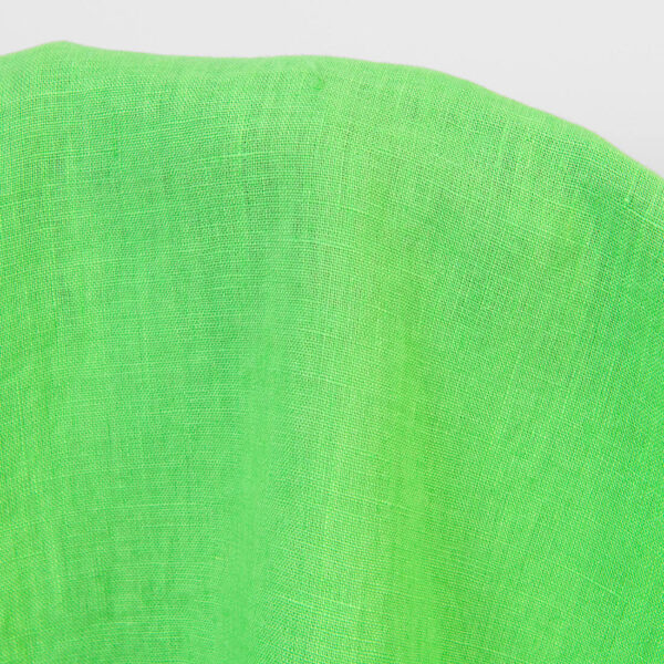 Linen fabric plain light green, washed, 145cm width