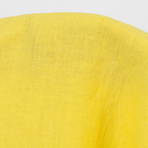 Linen fabric plain bright yellow, washed, 145cm width