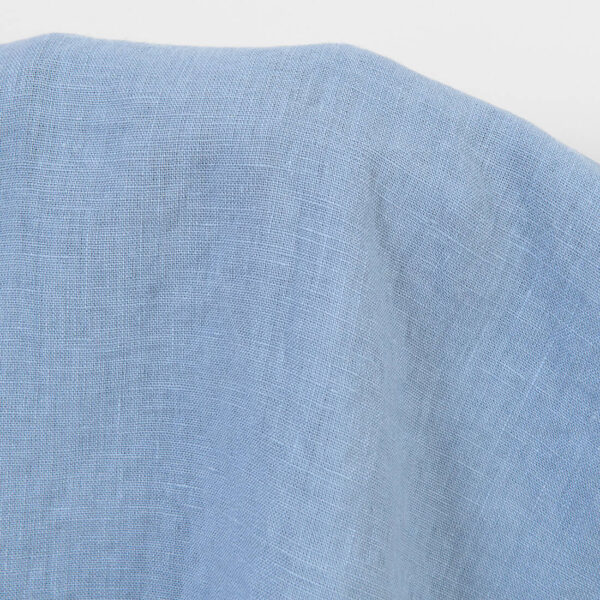 Linen fabric plain grey-blue, washed, plain weave
