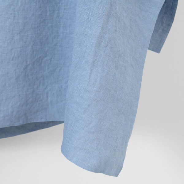 Linen fabric plain grey-blue, washed, 145cm width