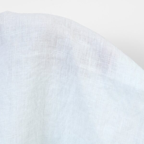 Linen fabric in illusion blue colour, washed, plain weave