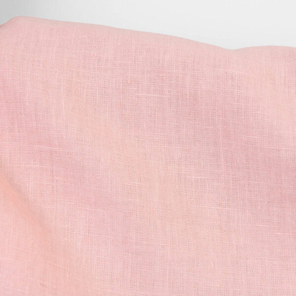 Linen fabric light pink colour, washed, pure linen