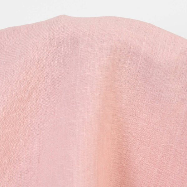 Linen fabric light pink colour, washed, plain weave
