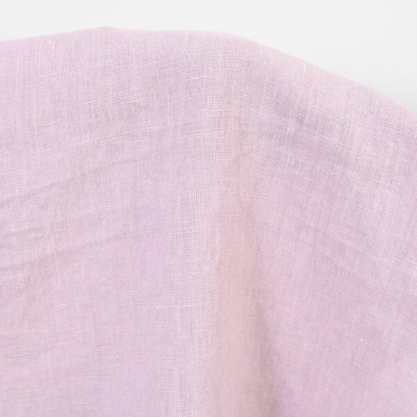Linen fabric cool muted pink, washed, plain weave