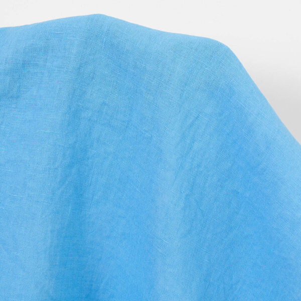 Linen fabric sky blue colour, washed, strong, soft linen