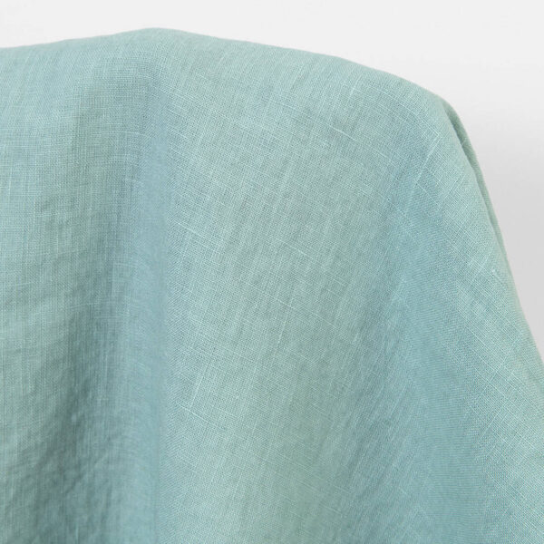 Linen fabric in jadeite colour, washed, pure linen fabric