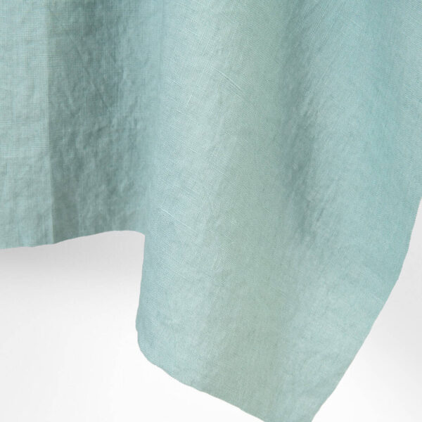 Linen fabric in jadeite colour, washed, soft to the touch