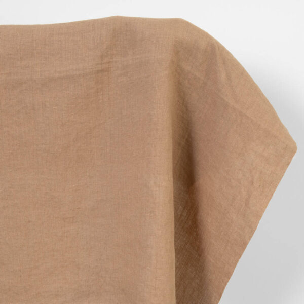Linen fabric greyish-brown, washed