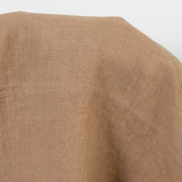 Linen fabric greyish-brown, washed, pure linen fabric