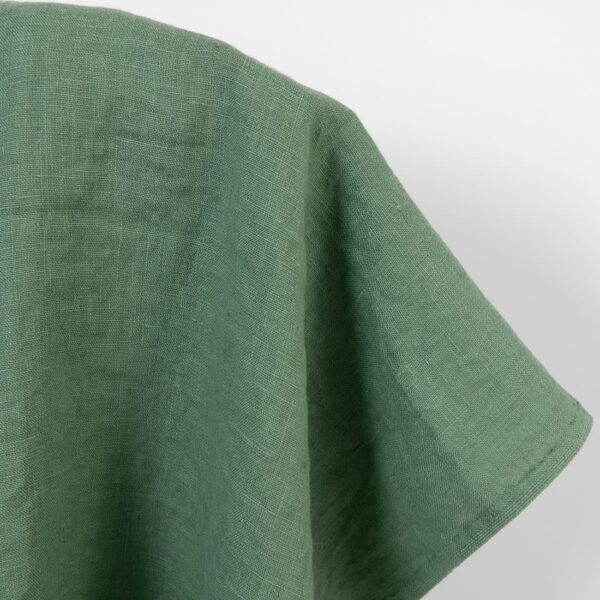 Linen fabric muted green, washed, for sewing projects