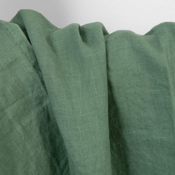 Linen fabric muted green, washed, soft to the touch