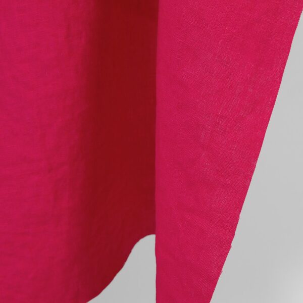 Linen fabric bright rose, washed