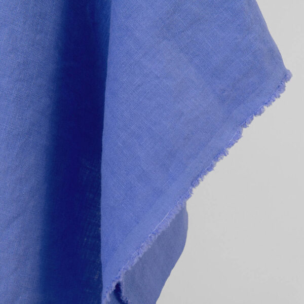 Linen fabric deep periwinkle, washed