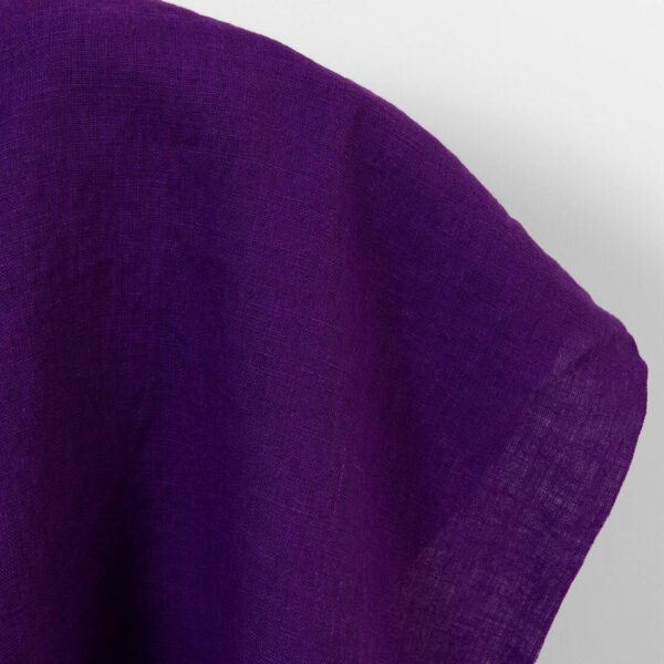 Linen fabric dark vivid violet, washed