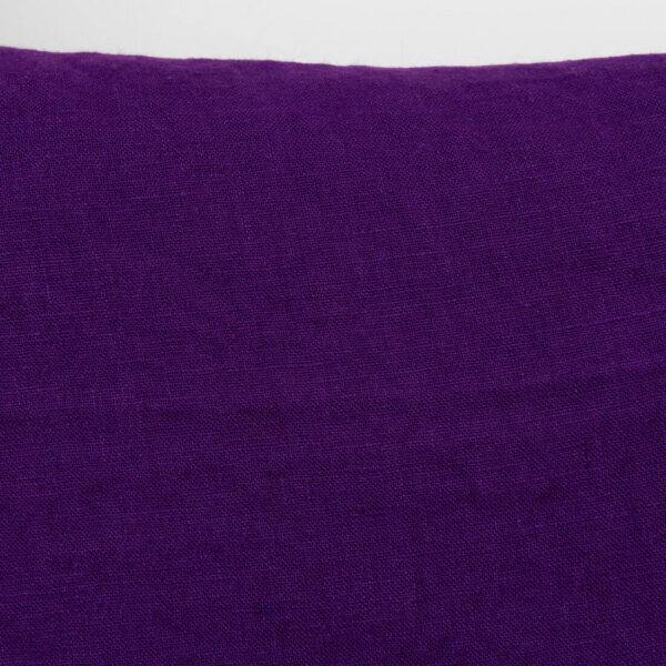Linen fabric dark vivid violet, washed